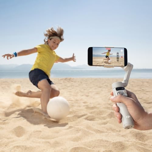 DJI Osmo Mobile 7P Gimbal Stabilizer for iPhone, Android, Native Tracking, Lighting, 3-Axis Phone Gimbal, Quick Launch, One-Tap Edit, Built-in Extension Rod & Tripod, 10hrs Use, Phone Charging