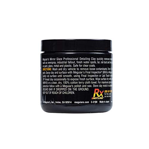 Meguiar's G10240 Smooth Surface XL Clay Kit - Includes 240 Grams of Clay Bars, Quik Detailer Spray Bottle and Microfiber Towel