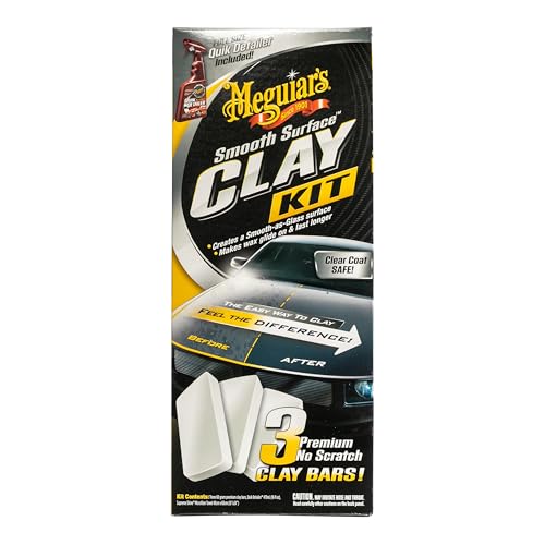 Meguiar's G10240 Smooth Surface XL Clay Kit - Includes 240 Grams of Clay Bars, Quik Detailer Spray Bottle and Microfiber Towel