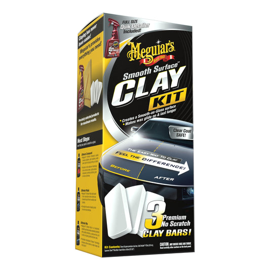Meguiar's G10240 Smooth Surface XL Clay Kit - Includes 240 Grams of Clay Bars, Quik Detailer Spray Bottle and Microfiber Towel
